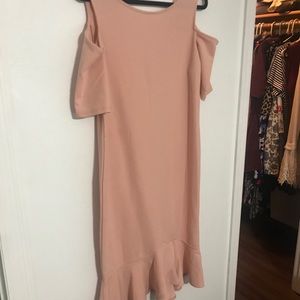 PinkBlush off the Shoulder Maternity Ruffle Dress
